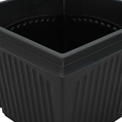 Vaso quadrato per fiori 6 pcs Nero 23 x 23 x 17,5 cm Plastica | homemem39