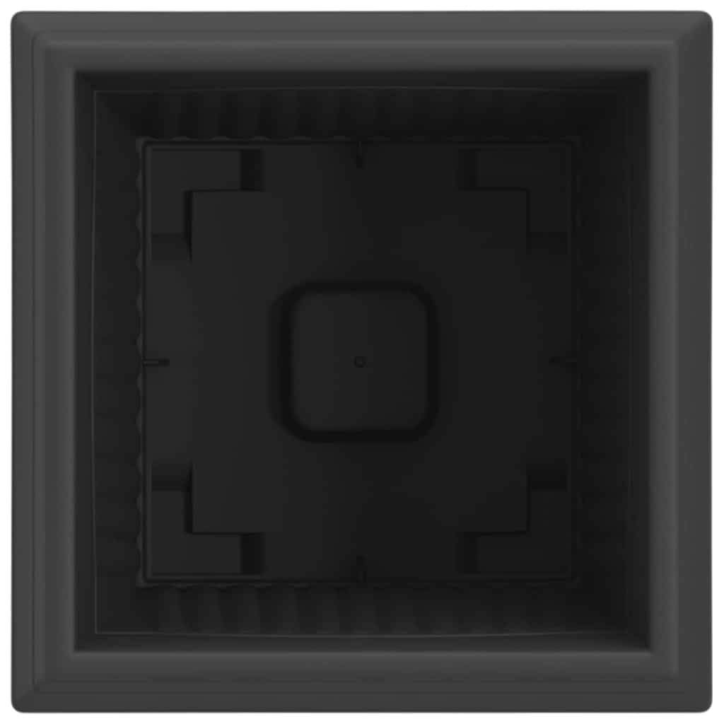 Vaso quadrato per fiori 6 pcs Nero 23 x 23 x 17,5 cm Plastica | homemem39