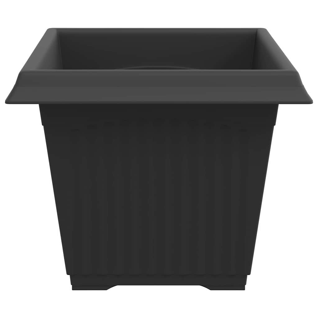 Vaso quadrato per fiori 6 pcs Nero 28,5 x 28,5 x 22 cm Plastica | homemem39