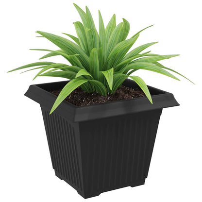 Vaso quadrato per fiori 6 pcs Nero 38 x 38 x 30 cm Plastica | homemem39