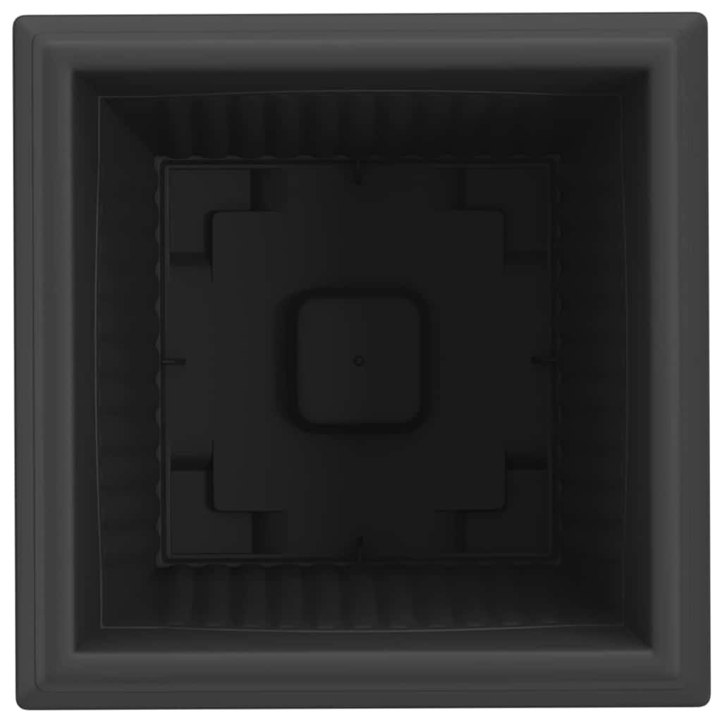Vaso quadrato per fiori 6 pcs Nero 38 x 38 x 30 cm Plastica | homemem39