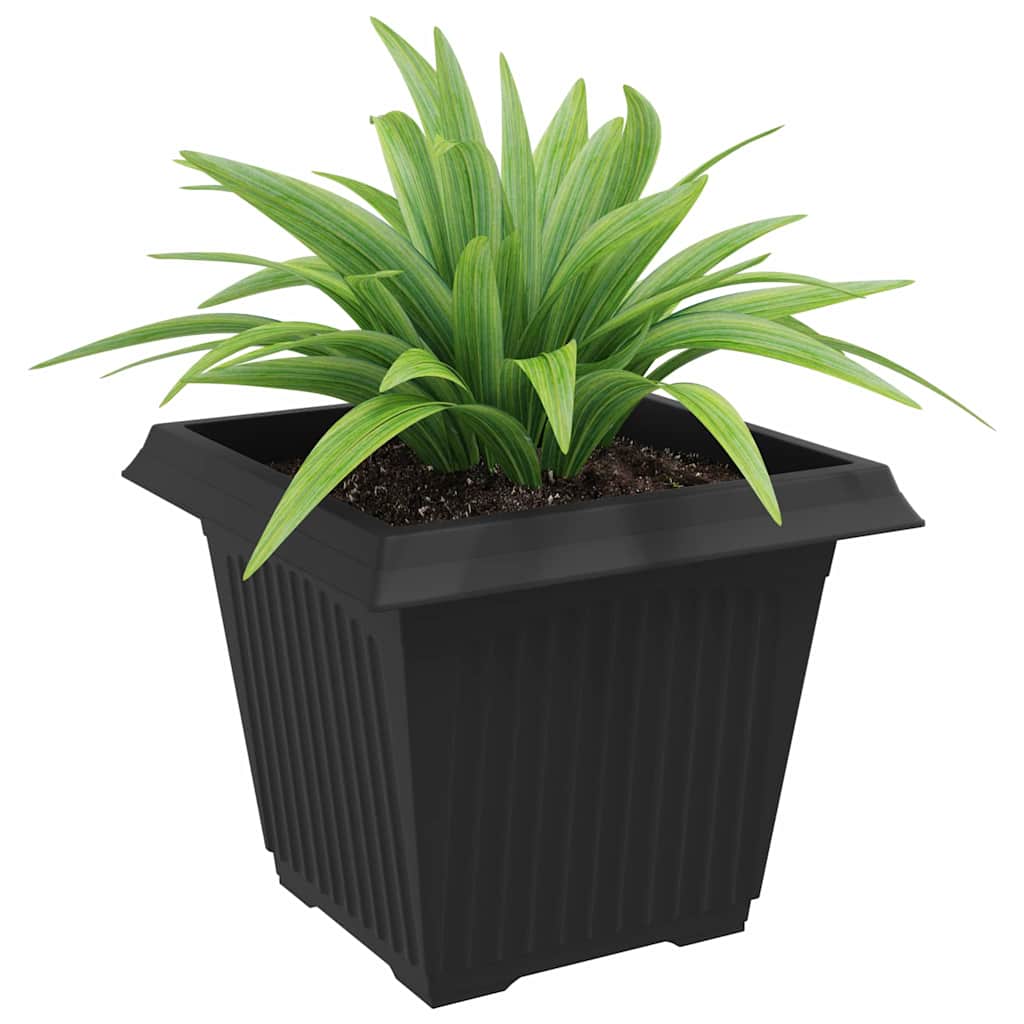 Vaso quadrato per fiori 6 pcs Nero 43 x 43 x 33,5 cm Plastica | homemem39