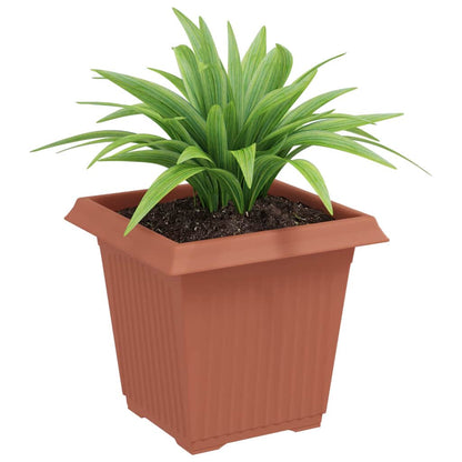 Vaso quadrato per fiori 24 pcs Rosso Mattone 16 x 16 x 14 cm | homemem39