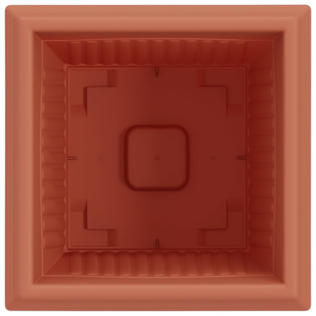 Vaso quadrato per fiori 24 pcs Rosso Mattone 20 x 20 x 16 cm | homemem39