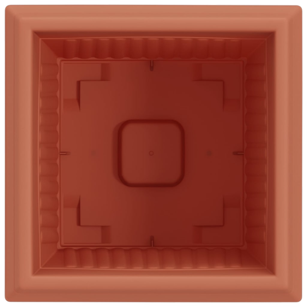Vaso quadrato per fiori 24 pcs Rosso Mattone 23 x 23 x 17,5 cm | homemem39