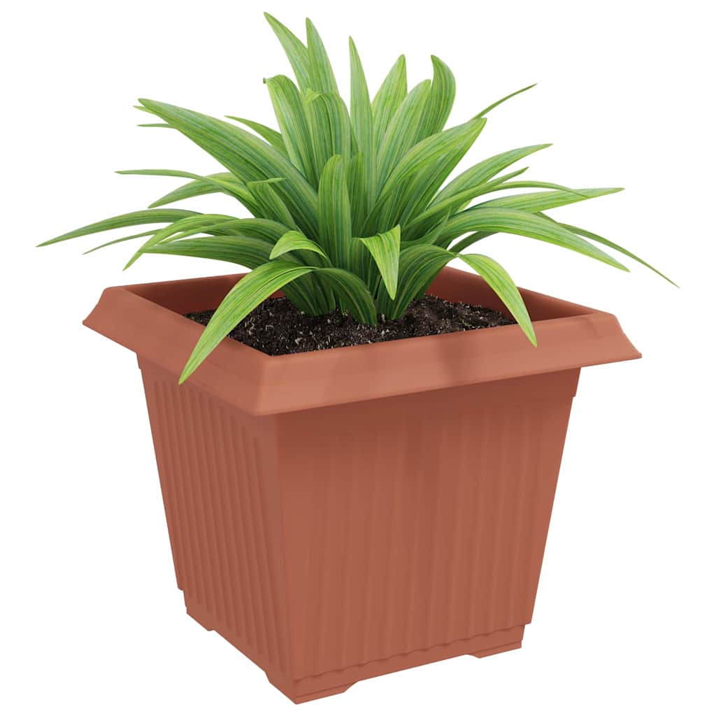 Vaso quadrato per fiori 24 pcs Rosso Mattone Plastica