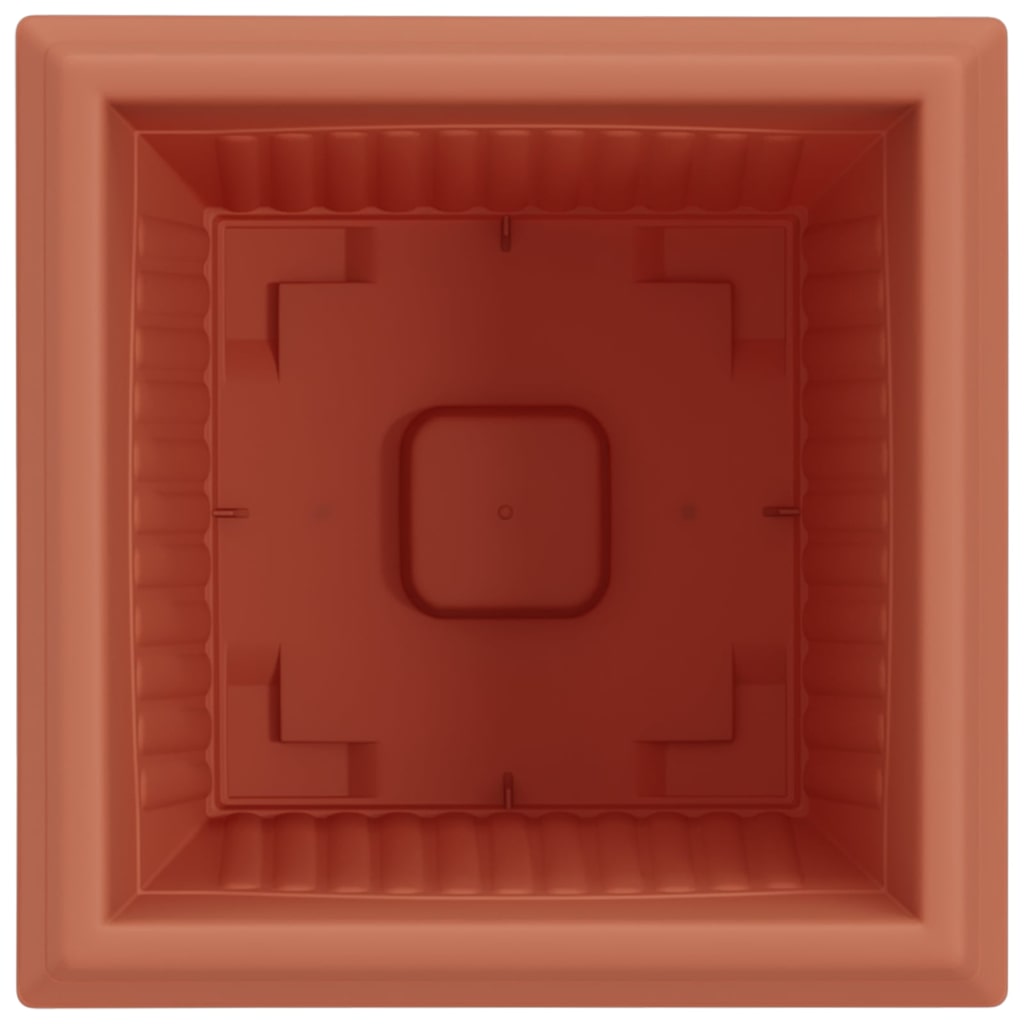 Vaso quadrato per fiori 24 pcs Rosso Mattone Plastica | homemem39
