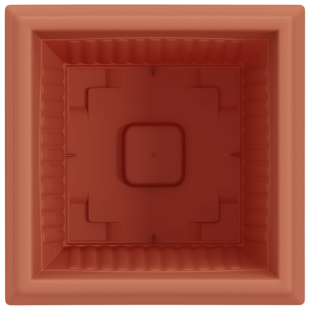 Vaso quadrato per fiori 24 pcs Rosso Mattone 43 x 43 x 33.5 cm