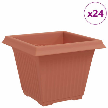 Vaso quadrato per fiori 24 pcs Rosso Mattone 43 x 43 x 33.5 cm