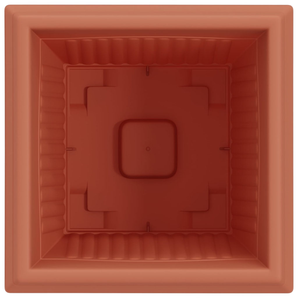 Vaso quadrato per fiori 24 pcs Rosso Mattone 43 x 43 x 33.5 cm