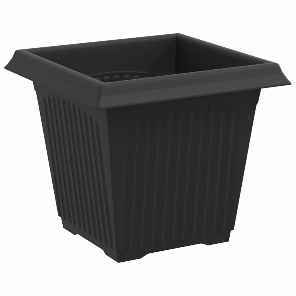 Vaso quadrato per fiori 24 pcs Nero 16 x 16 x 14 cm Plastica | homemem39