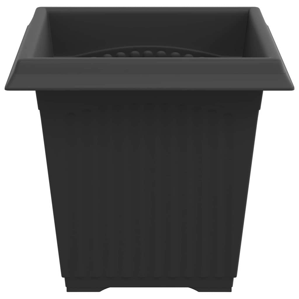 Vaso quadrato per fiori 24 pcs Nero 16 x 16 x 14 cm Plastica | homemem39