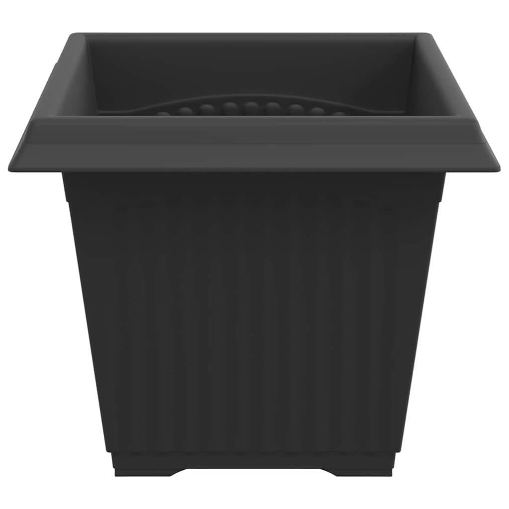 Vaso quadrato per fiori 24 pcs Nero 20 x 20 x 16 cm Plastica | homemem39
