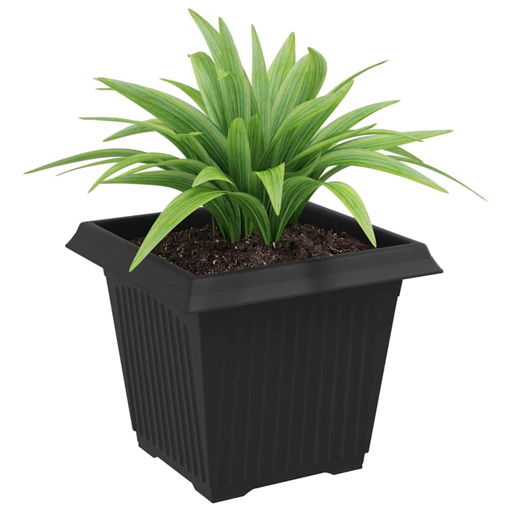 Vaso quadrato per fiori 24 pcs Nero 20 x 20 x 16 cm Plastica | homemem39