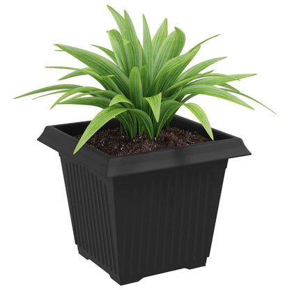 Vaso quadrato per fiori 24 pcs Nero 20 x 20 x 16 cm Plastica | homemem39