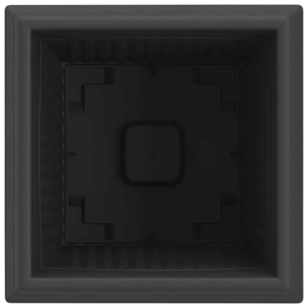 Vaso quadrato per fiori 24 pcs Nero 20 x 20 x 16 cm Plastica | homemem39