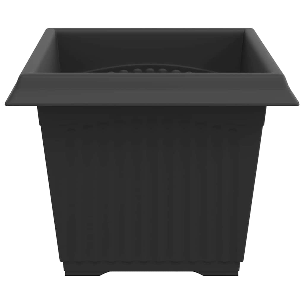 Vaso quadrato per fiori 24 pcs Nero 23 x 23 x 17,5 cm Plastica | homemem39