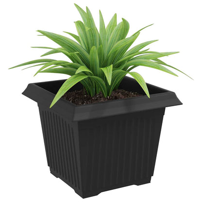 Vaso quadrato per fiori 24 pcs Nero 23 x 23 x 17,5 cm Plastica | homemem39