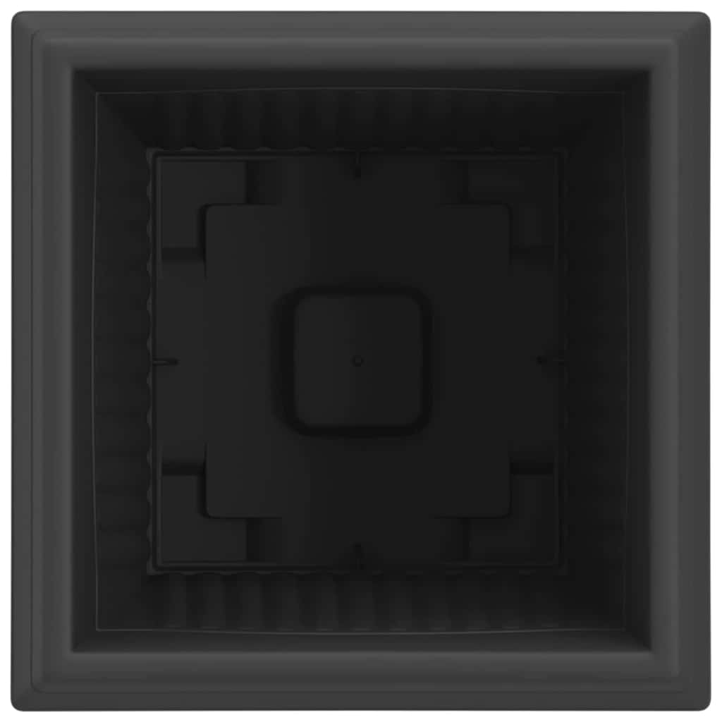Vaso quadrato per fiori 24 pcs Nero 43 x 43 x 33.5 cm Plastica