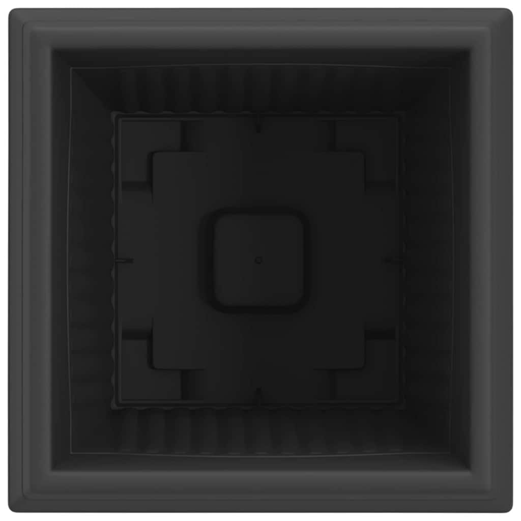 Vaso quadrato per fiori 24 pcs Nero 43 x 43 x 33.5 cm Plastica
