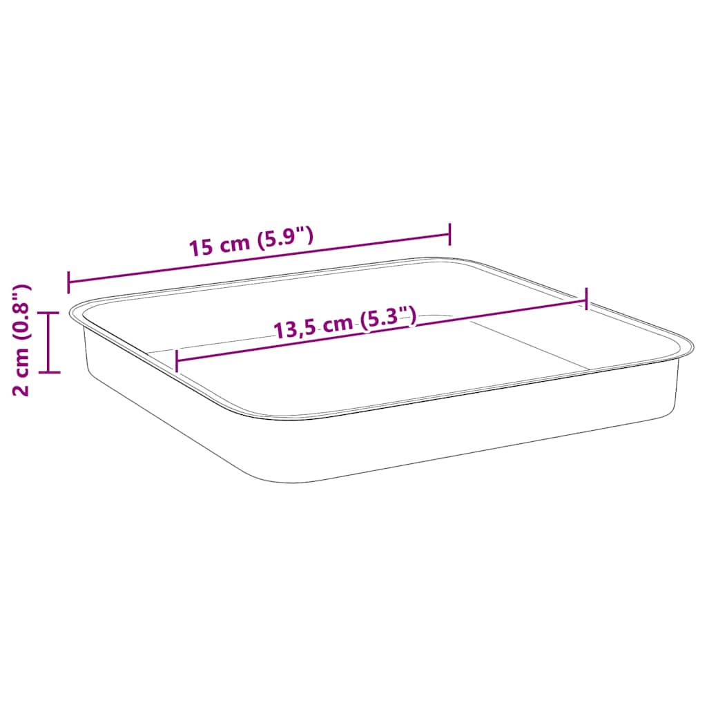 Vassoio Quadrato per Fiori 6 pcs Rosso Mattone 15 x 15 x 2 cm | homemem39