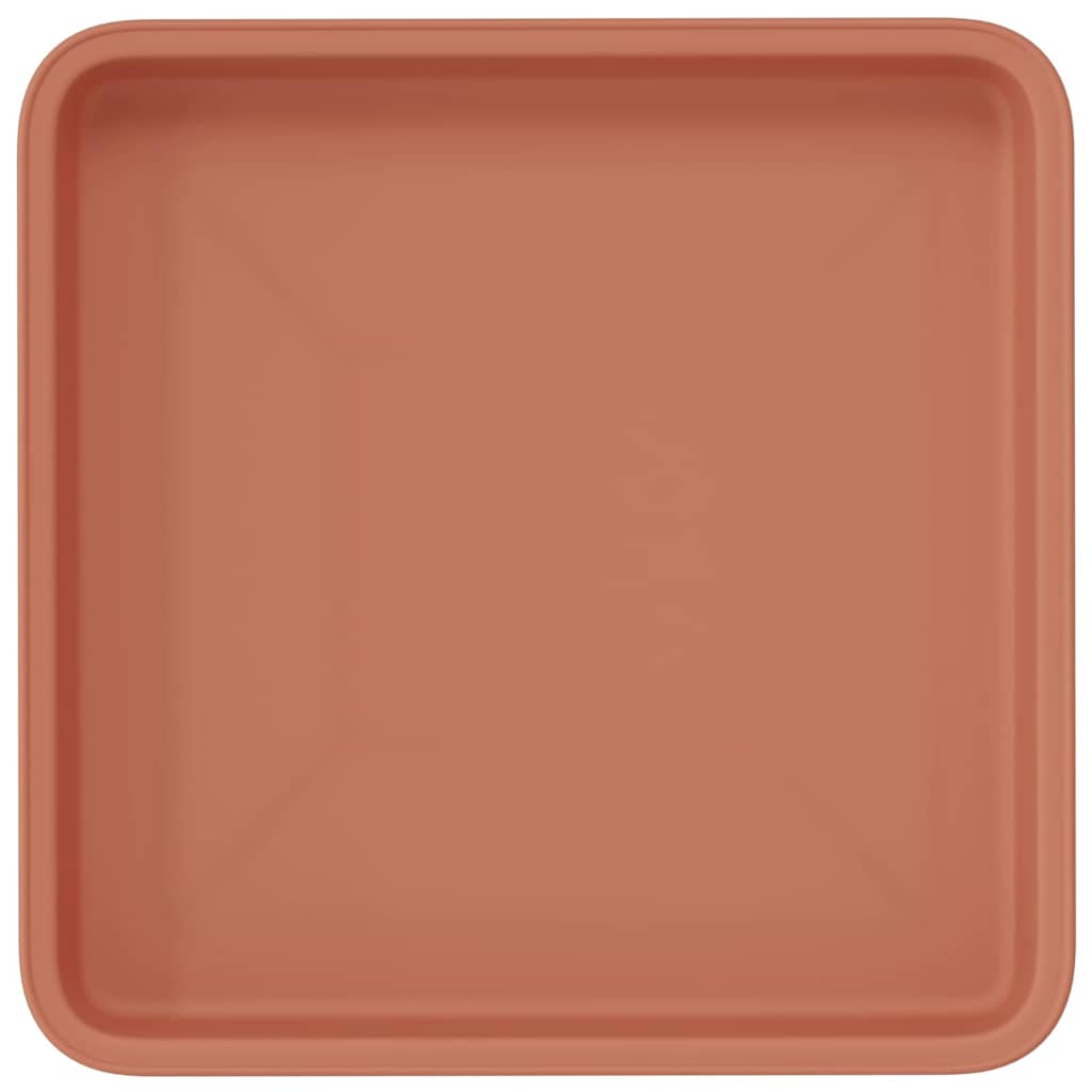 Vassoio Quadrato per Fiori 6 pcs Rosso Mattone 18 x 18 x 2 cm | homemem39