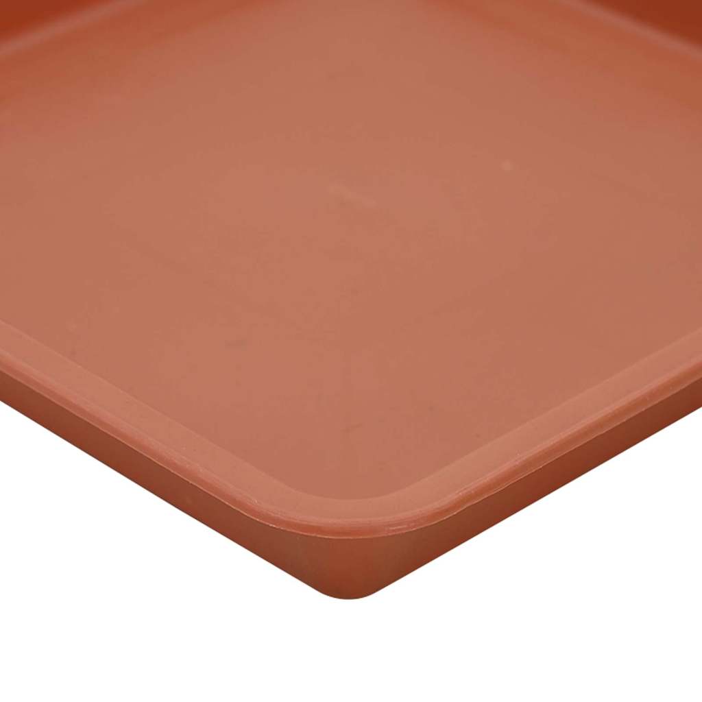 Vassoio Quadrato per Fiori 6 pcs Rosso Mattone 21 x 21 x 2 cm | homemem39