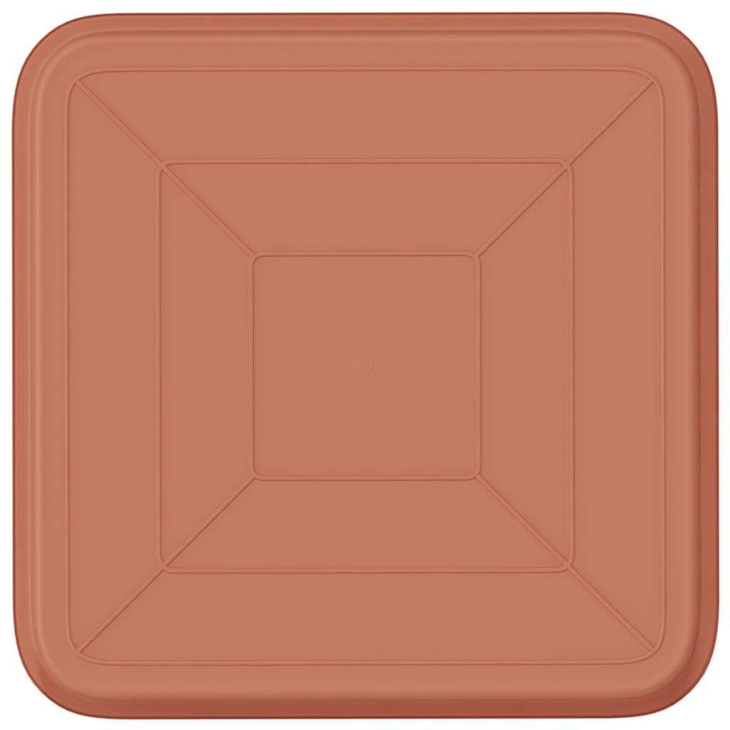 Vassoio Quadrato per Fiori 6 pcs Rosso Mattone 21 x 21 x 2 cm | homemem39