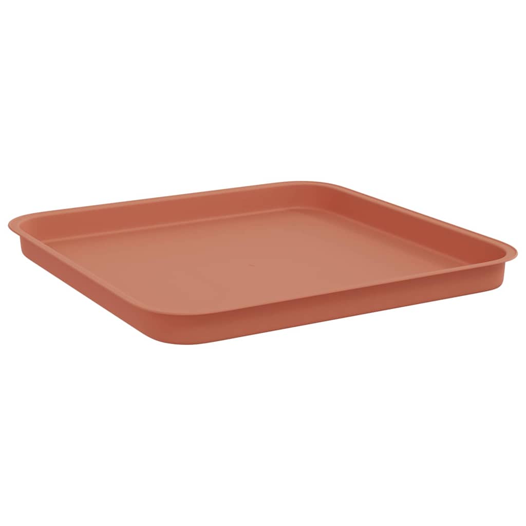 Vassoio Quadrato per Fiori 6 pcs Rosso Mattone 32 x 32 x 2,5 cm | homemem39