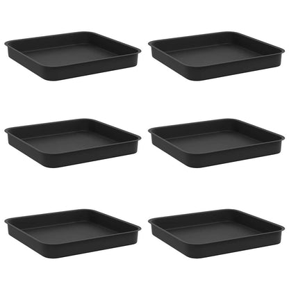 Vassoio Quadrato per Fiori 6 pcs Nero 15 x 15 x 2 cm Plastica | homemem39