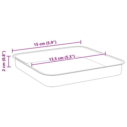 Vassoio Quadrato per Fiori 6 pcs Nero 15 x 15 x 2 cm Plastica | homemem39