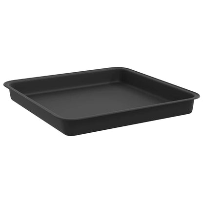 Vassoio Quadrato per Fiori 6 pcs Nero 18 x 18 x 2 cm Plastica | homemem39