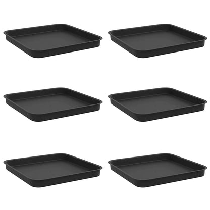 Vassoio Quadrato per Fiori 6 pcs Nero 21 x 21 x 2 cm Plastica | homemem39