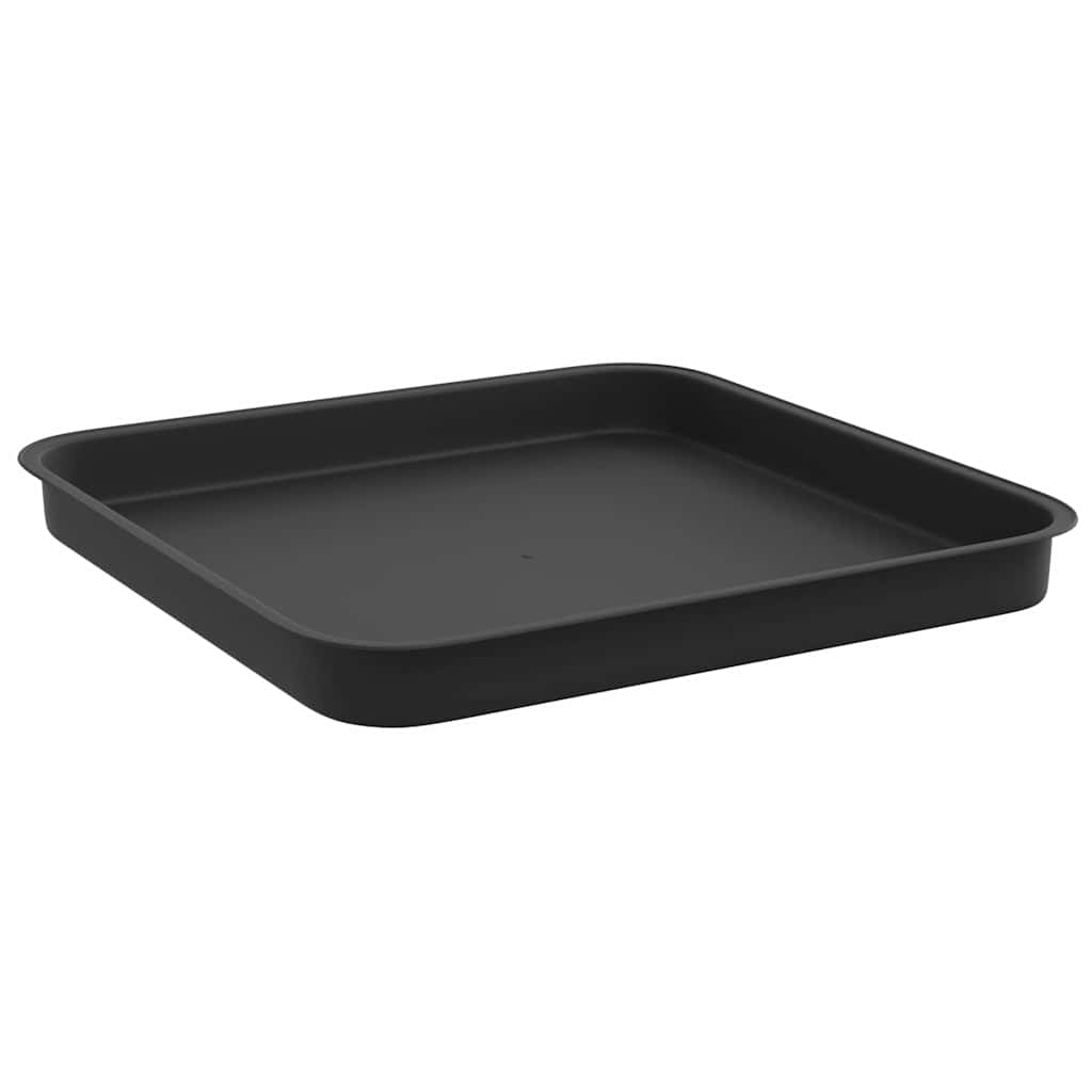 Vassoio Quadrato per Fiori 6 pcs Nero 21 x 21 x 2 cm Plastica | homemem39