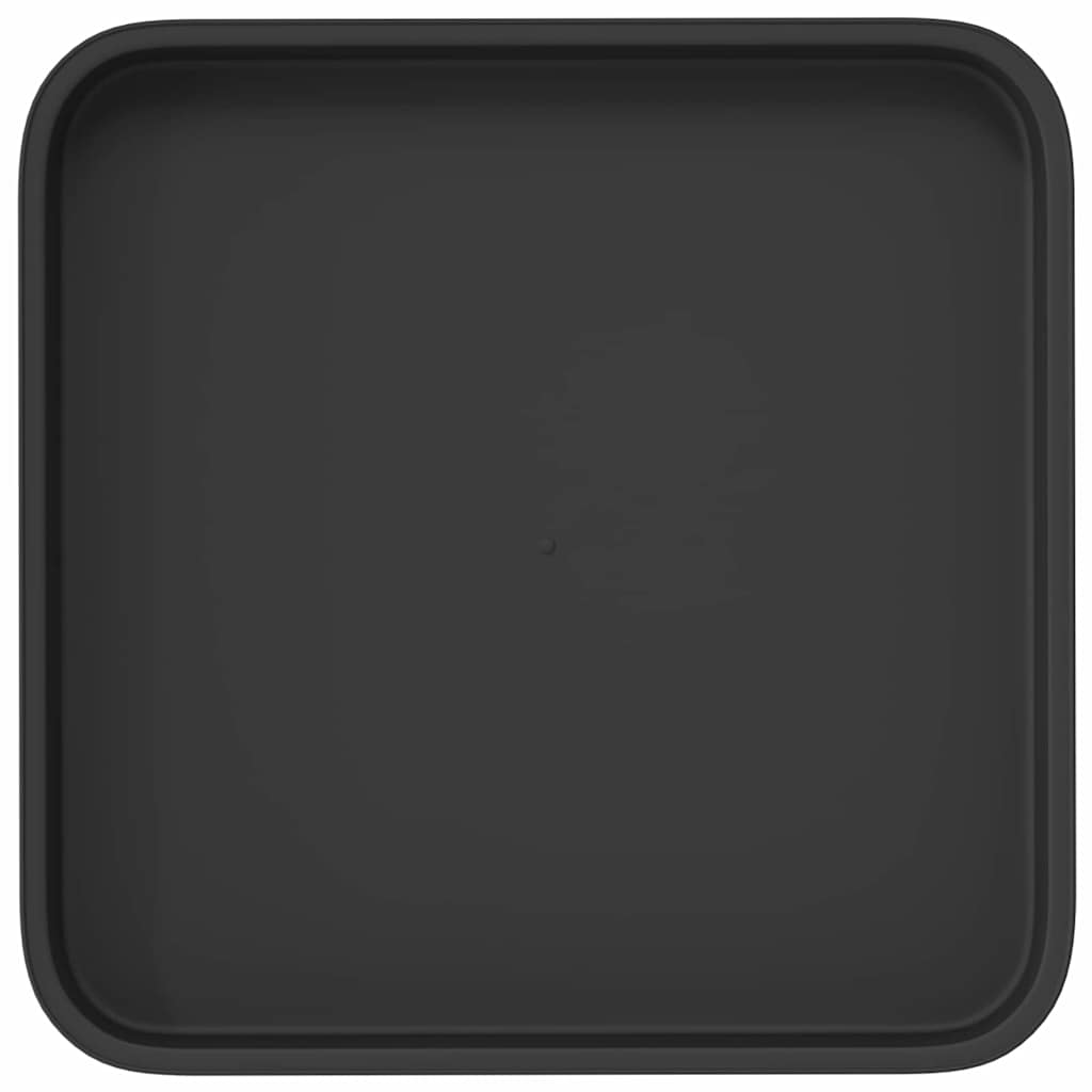 Vassoio Quadrato per Fiori 6 pcs Nero 21 x 21 x 2 cm Plastica | homemem39