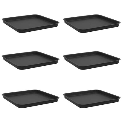 Vassoio Quadrato per Fiori 6 pcs Nero 32 x 32 x 2,5 cm Plastica | homemem39