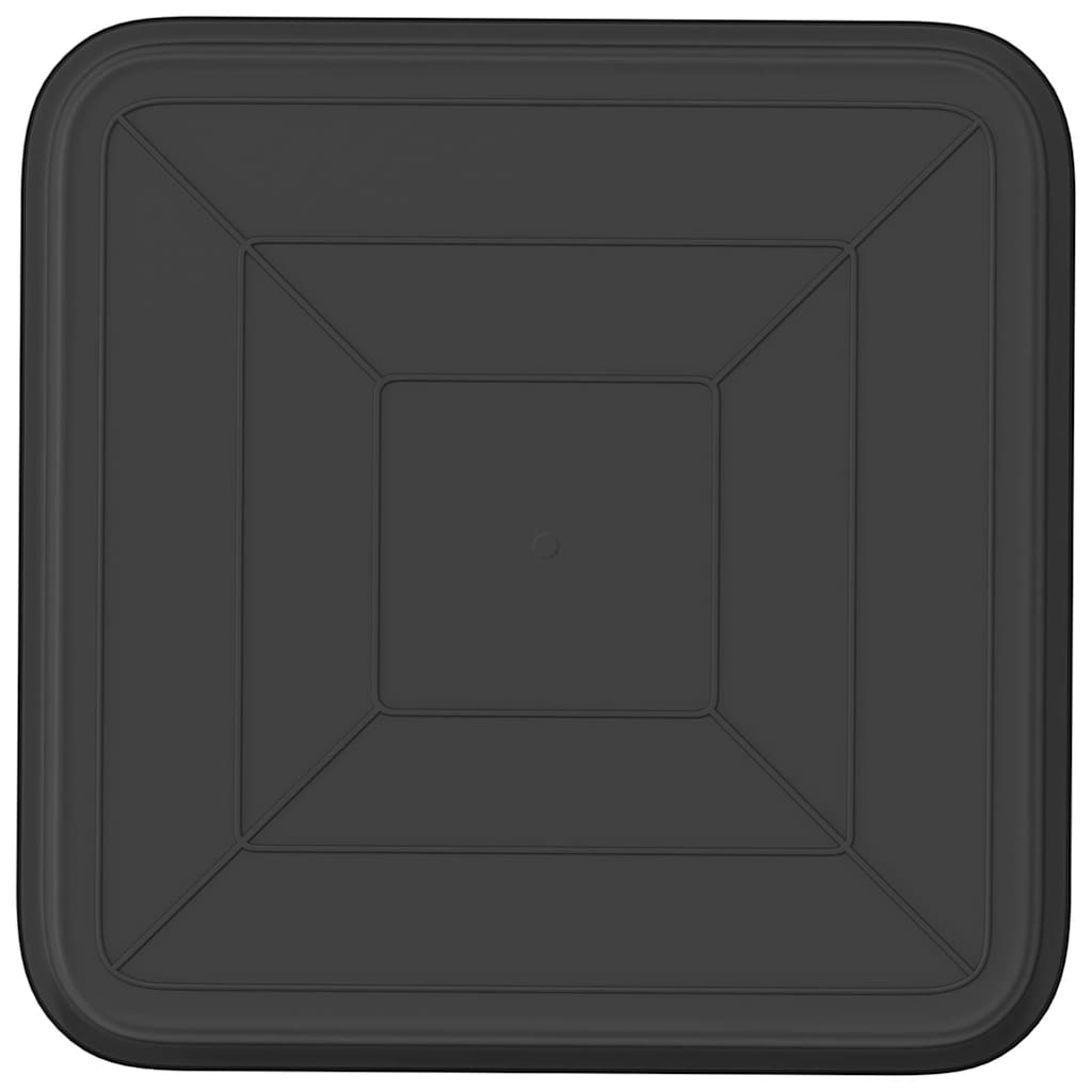 Vassoio Quadrato per Fiori 6 pcs Nero 32 x 32 x 2,5 cm Plastica | homemem39