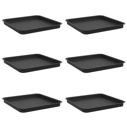 Vassoio Quadrato per Fiori 6 pcs Nero 36 x 36 x 2.5 cm Plastica | homemem39