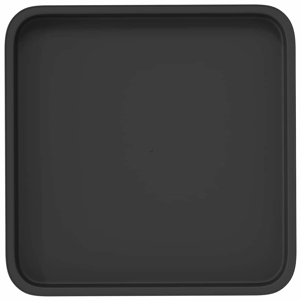 Vassoio Quadrato per Fiori 6 pcs Nero 36 x 36 x 2.5 cm Plastica | homemem39