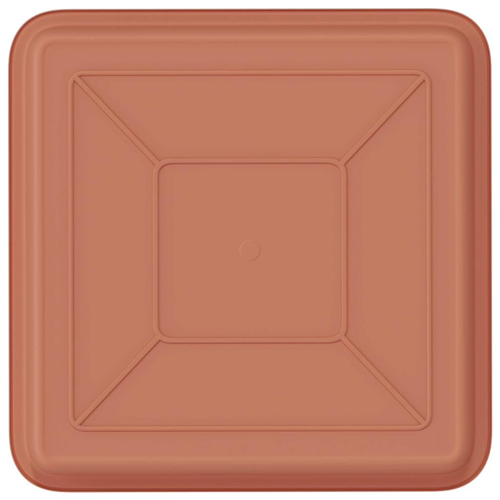 Vassoio Quadrato per Fiori 24 pcs Rosso Mattone 18 x 18 x 2 cm | homemem39
