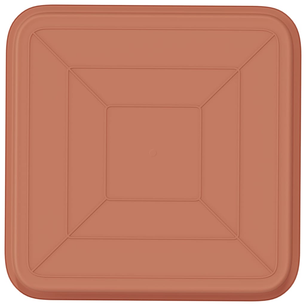 Vassoio Quadrato per Fiori 24 pcs Rosso Mattone Plastica | homemem39