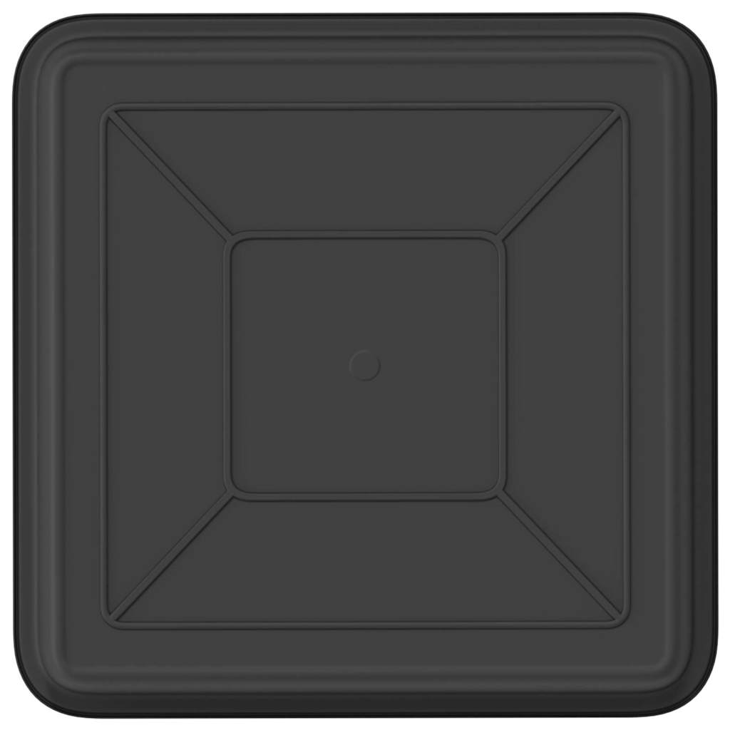 Vassoio Quadrato per Fiori 24 pcs Nero 18 x 18 x 2 cm Plastica | homemem39