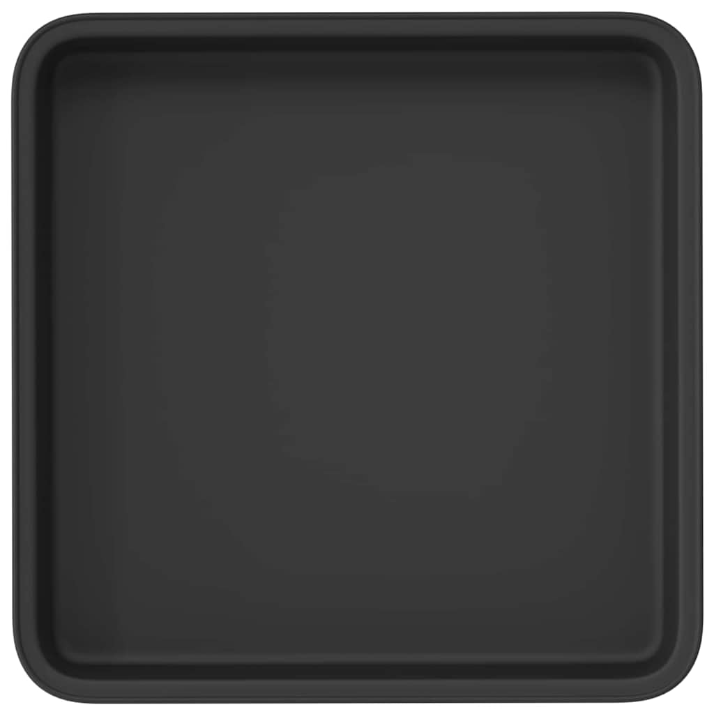 Vassoio Quadrato per Fiori 24 pcs Nero 18 x 18 x 2 cm Plastica | homemem39