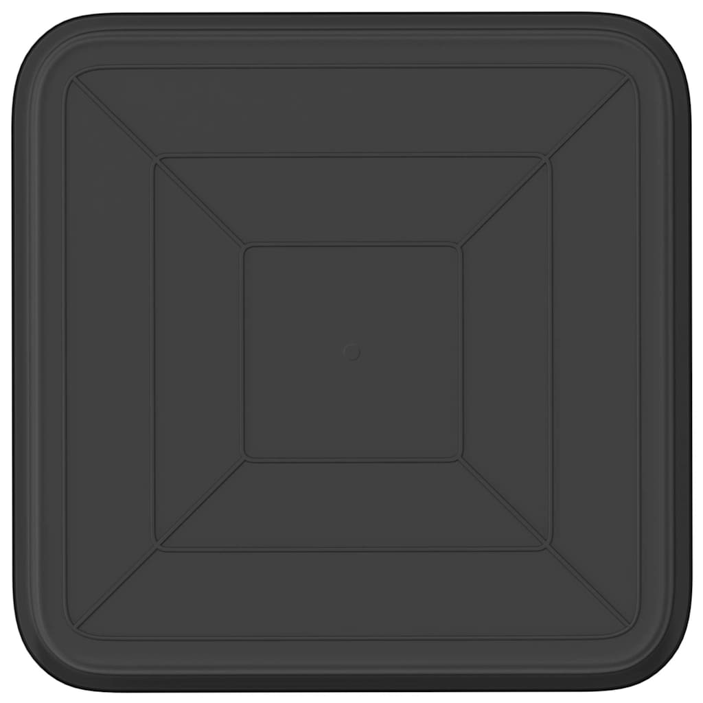 Vassoio Quadrato per Fiori 24 pcs Nero 21 x 21 x 2 cm Plastica | homemem39