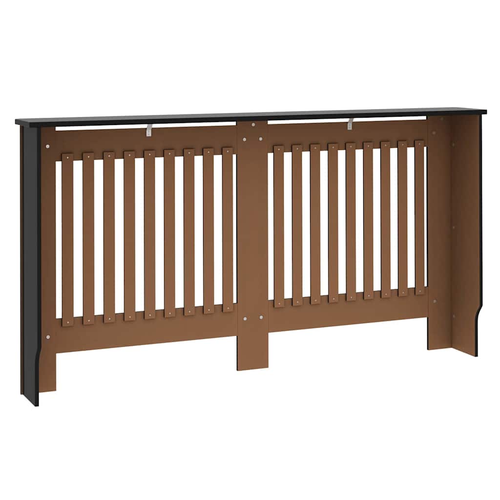 Copertura per radiatori 2 pcs Nero 152x19x81,5cm