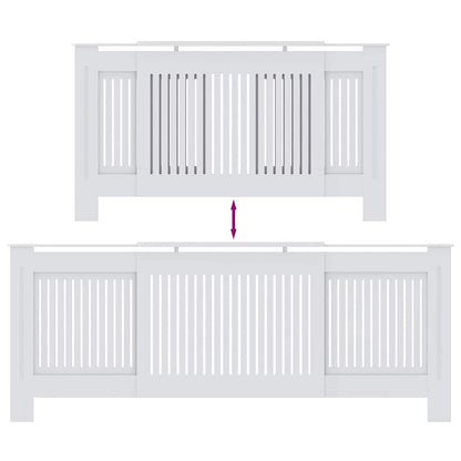 Copertura per radiatori 2 pcs Bianco 205x20,5x81,5cm