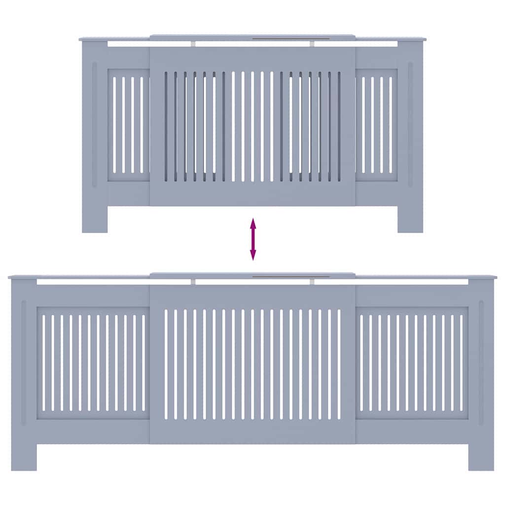 Copertura per radiatori 2 pcs Grigio 205x20,5x81,5cm