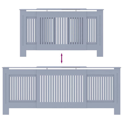 Copertura per radiatori 2 pcs Grigio 205x20,5x81,5cm