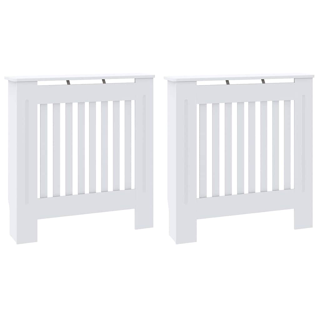 Copertura per radiatori 2 pcs Bianco 78x19x81,5cm