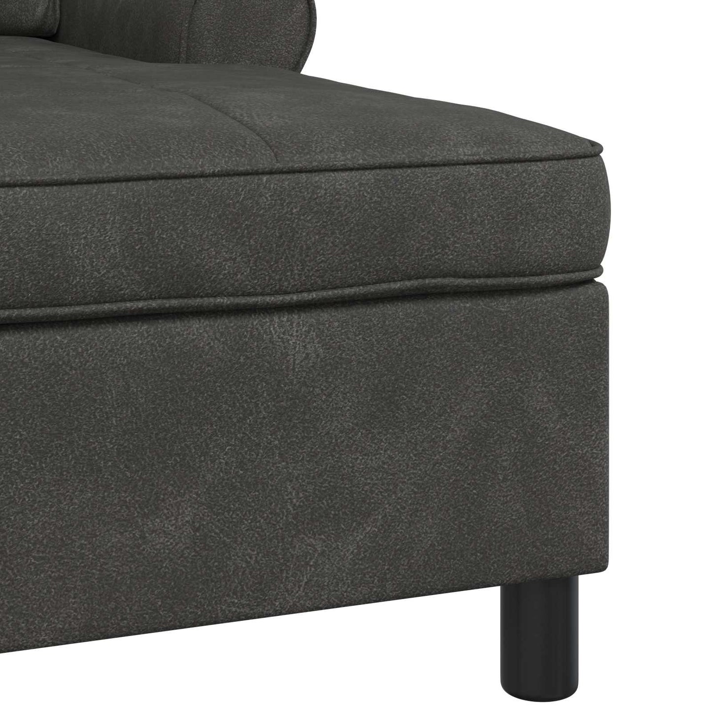 Chaise Lounge con cuscino Nero 91 x 157 x 91 cm PU Antico